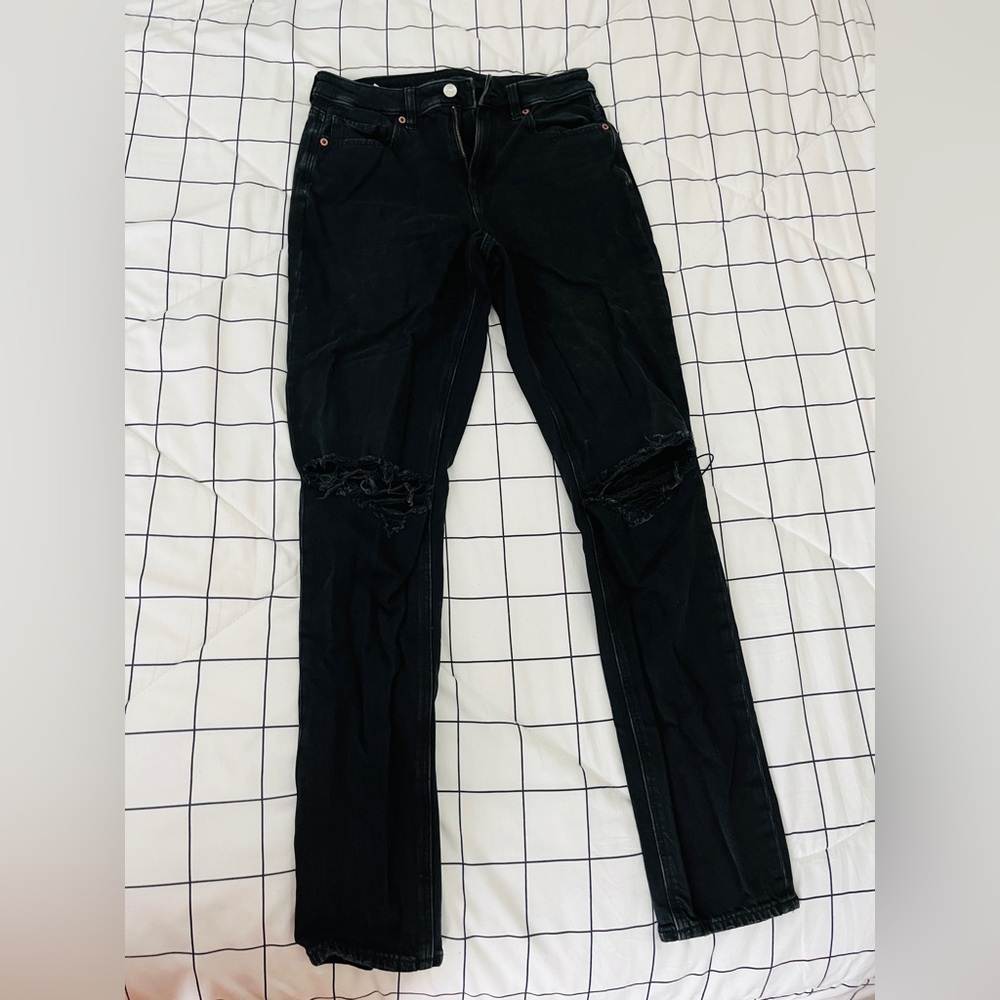 American Eagle Black Mom Jeans - Size 4 Long